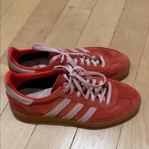 Adidas Red and Pink Suede Sneakers